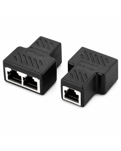 Переходник на RJ45 на 2 порта желтый