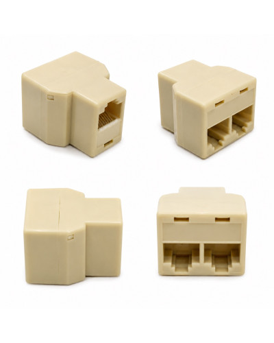 Переходник на RJ45 на 2 порта желтый
